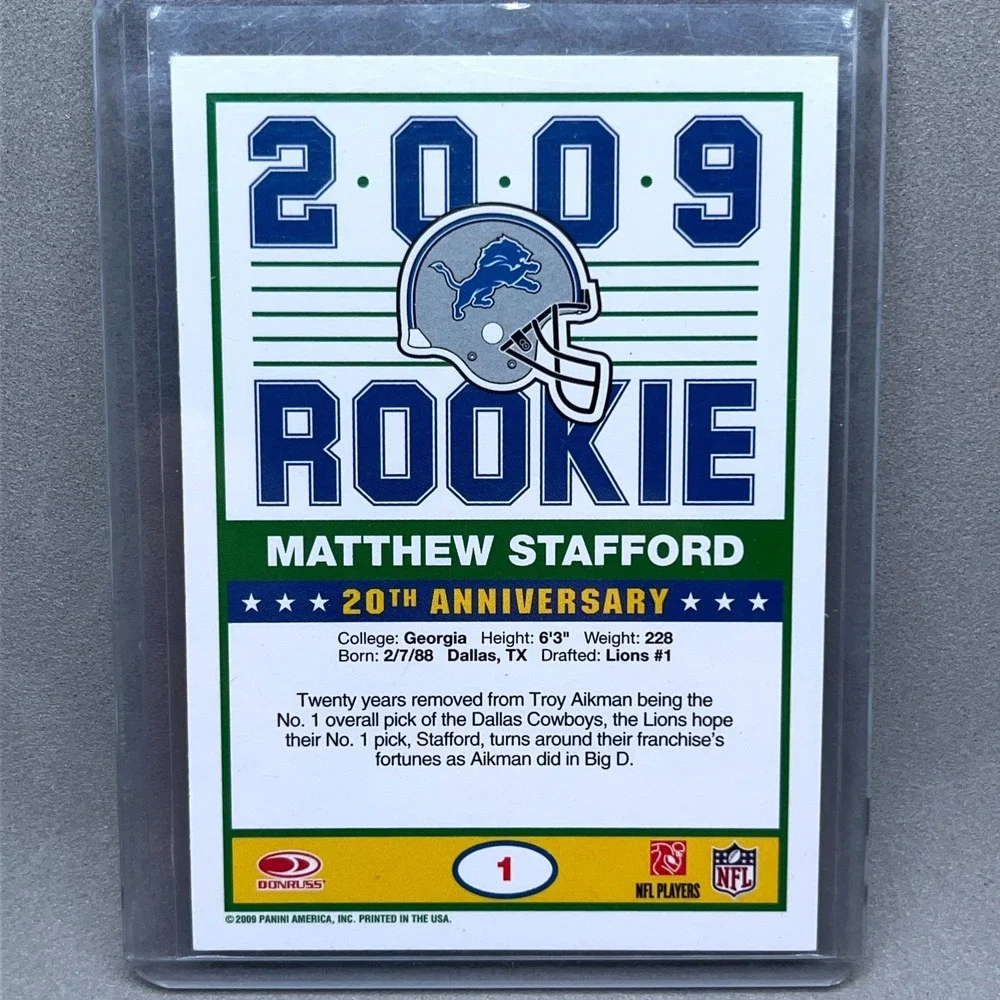 Score 2009 Matthew Stafford Detroit Lions Rookie #1 Football NFL Trading Card